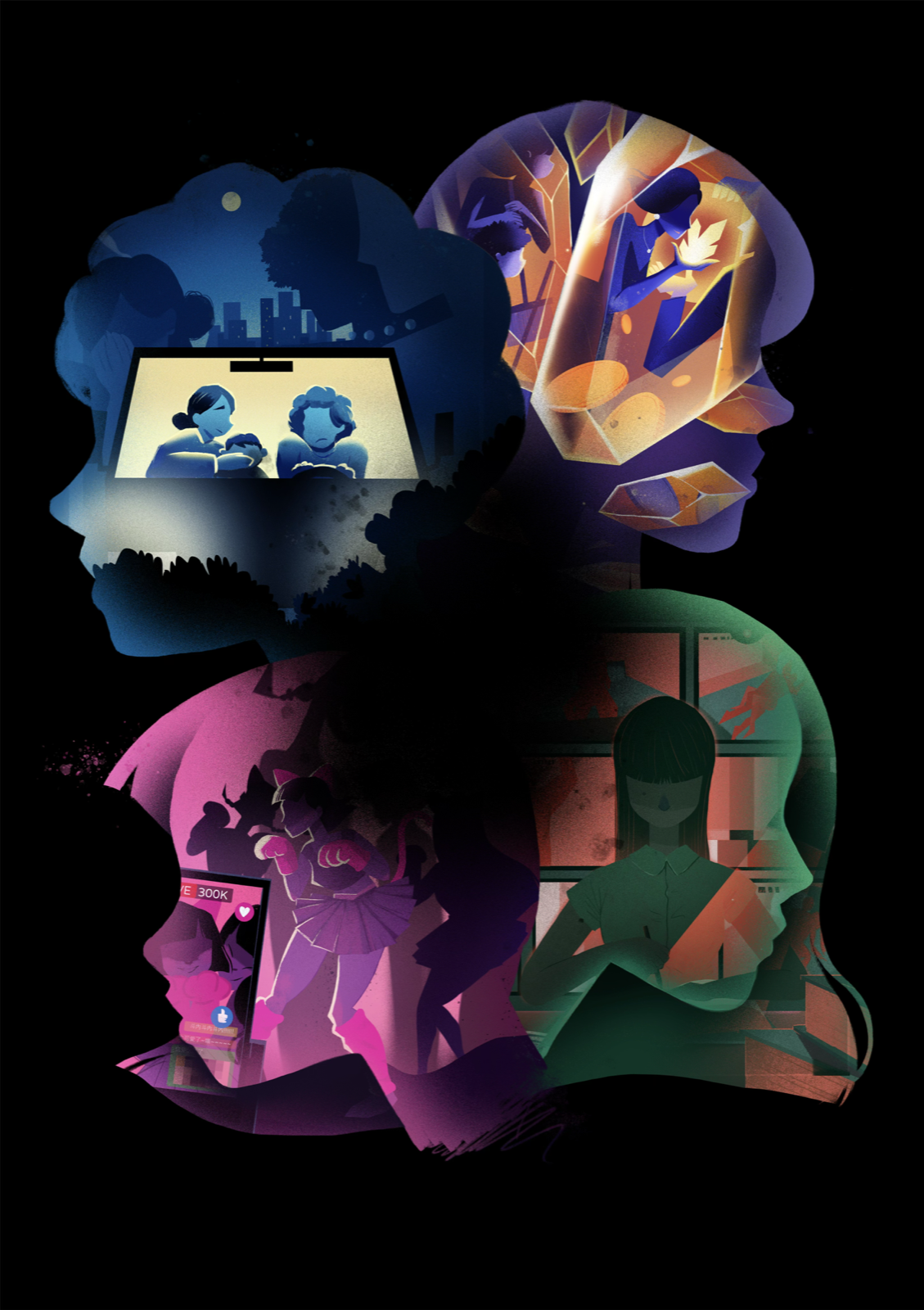 Illustrated anthology artwork for Lives of Crime